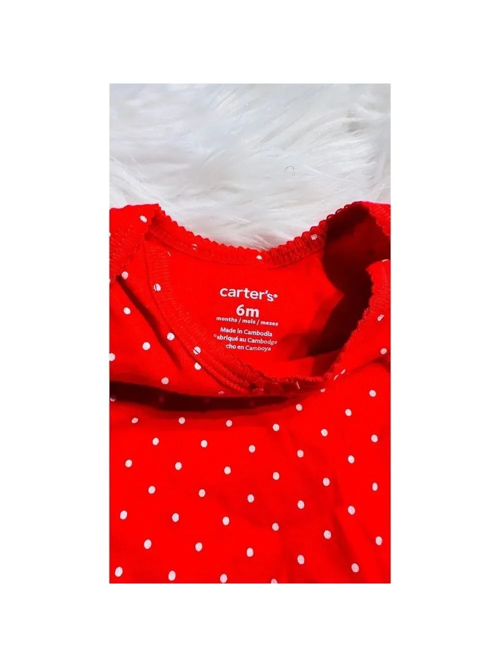 Carter's Infant Girls Set of Two One Piece Red & White Long Sleeve Size 6M